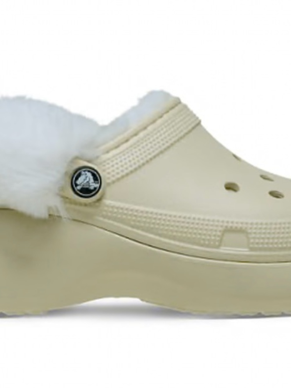 CROCS Classic Lined Clog Mule in Ivory Cream 6